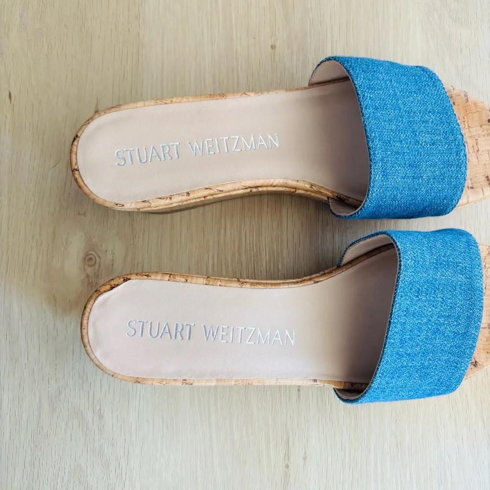 Stuart Weitzman Blue‎ Wedge Sandals - Picture 6 of 9